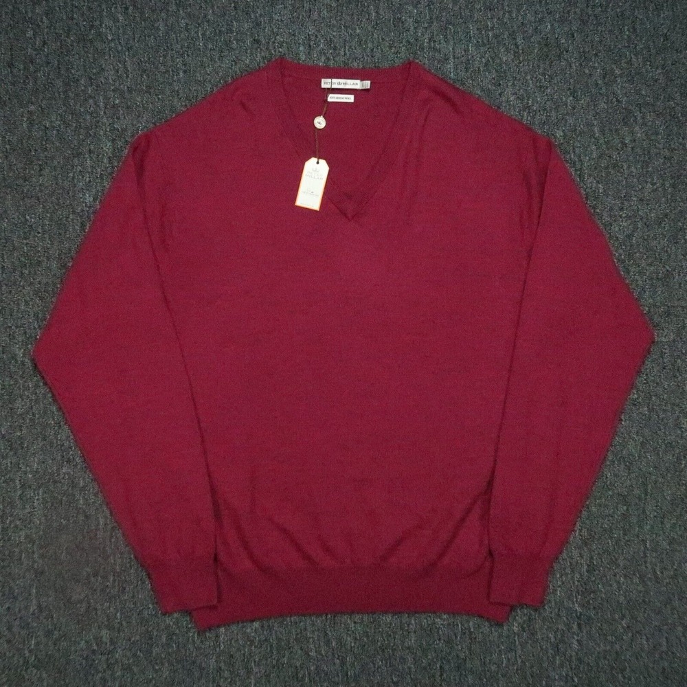 Peter Millar Burgundy V-Neck Sweater